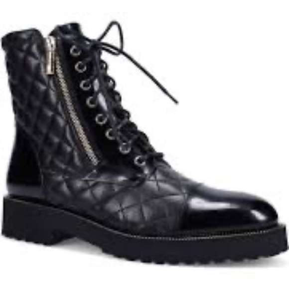 NEW Ron White Tiffany Combat Boot bBlack Weatherproof shine Calf and Nappa - Picture 9 of 10